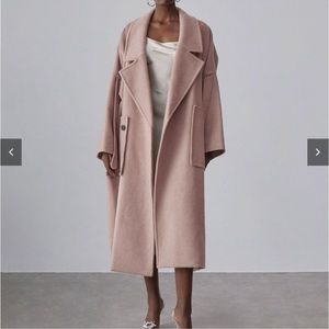 NWT XXL Patch Pockets Oversized Wool Coat / Powder Pink / Lattelier